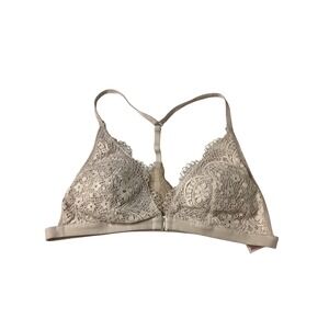 Victorias Secret Body by Victoria Lace Bralette Beige Racerback Front Close L/G